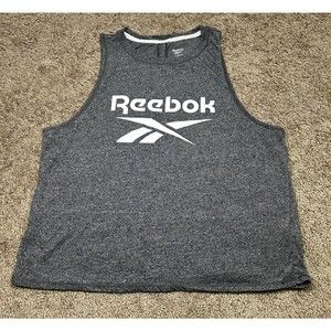 Reebok Tank Top Shirt Women’s Large Gray Sleeveless Cropped Top Activewear